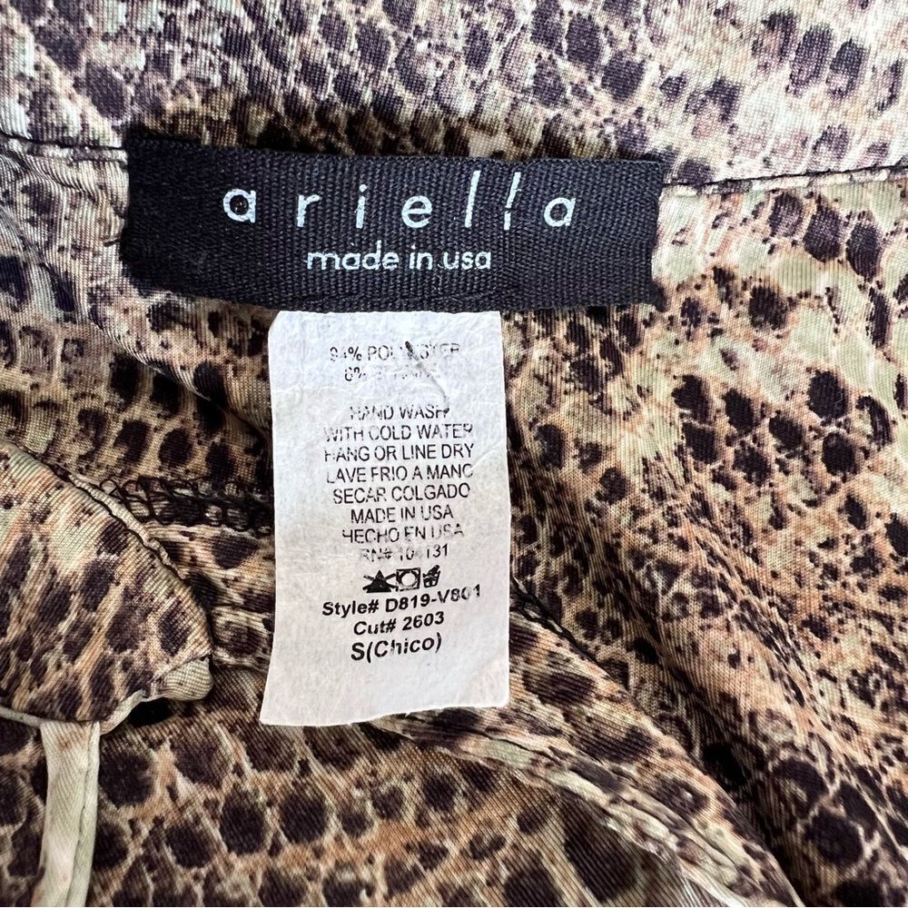 ARIELLA Mini Dress Long Sleeves Sneak Printed Pattern Size S. - Picture 7 of 7